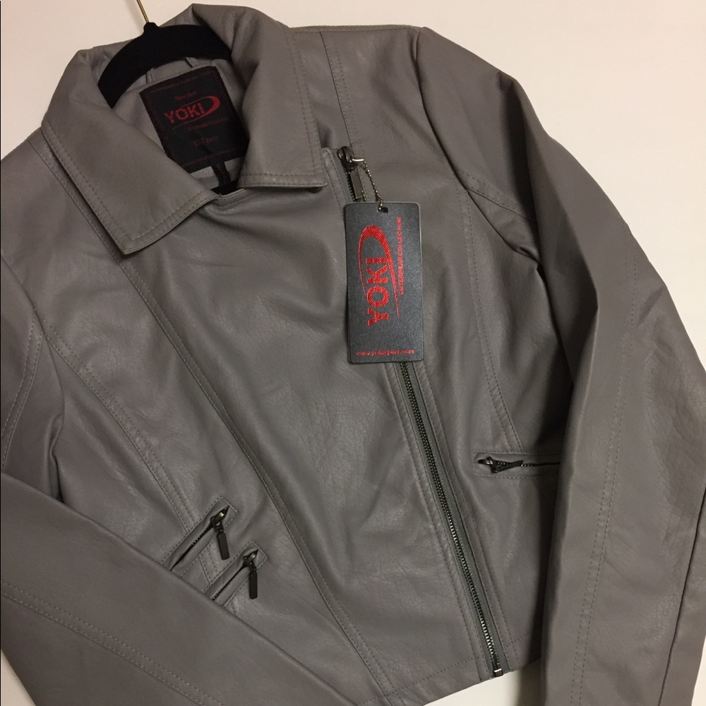 YOKI NEW YORK Faux Leather Moto Jacket